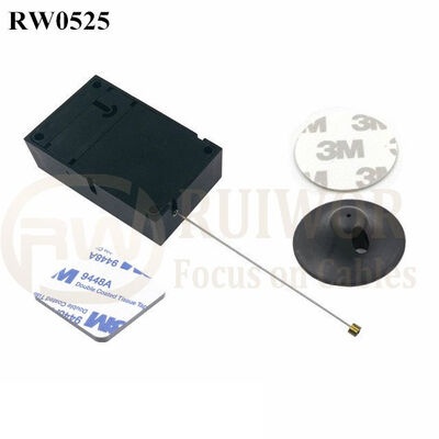 RW0525 Cuboid Anti Theft Pull Box With Dia 38mm Circular Adhesive Plastic Plate Connector