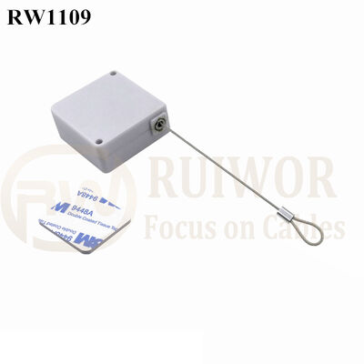 RuiWor RW1109 Square Retractable Security Tether Plus Size Customizable Fixed Loop End