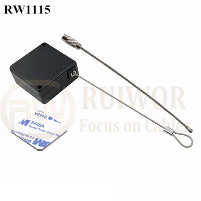 RW1115 Square Retail Security Tether Plus Wire Rope Ring Catch