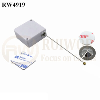 RW4919 Square Ratcheting Retractable Tether Plus Pause Function And Dia 22mm Circular Sticky Metal Plate