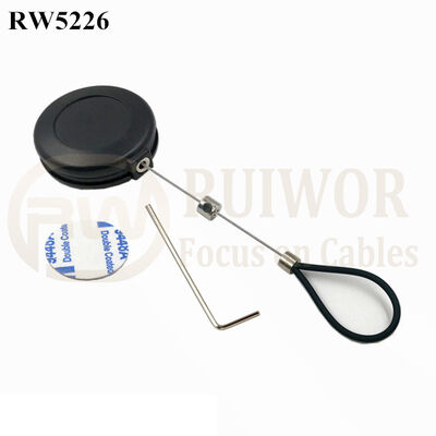 RW5226 Round Anti Theft Retractor Plus Adjustable Stainless Steel Wire Loop Coated Silicone Hose