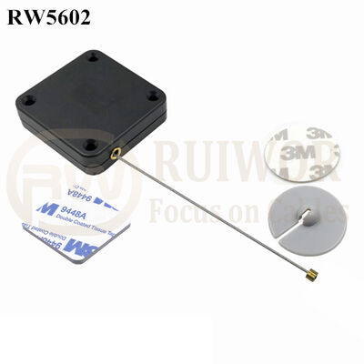 RW5602 Square Heavy Duty Retractable Cable Plus Dia 30mm Circular Adhesive ABS Plate Cable Thickest 2.5MM Longest 600CM