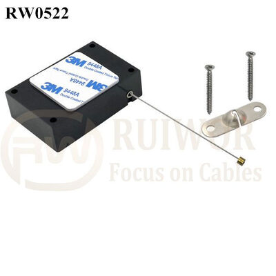 RW0522 Cuboid Anti Theft Pull Box With 10x31MM Two Screw Perforated Oval Metal Plate Connector Installed By Screw