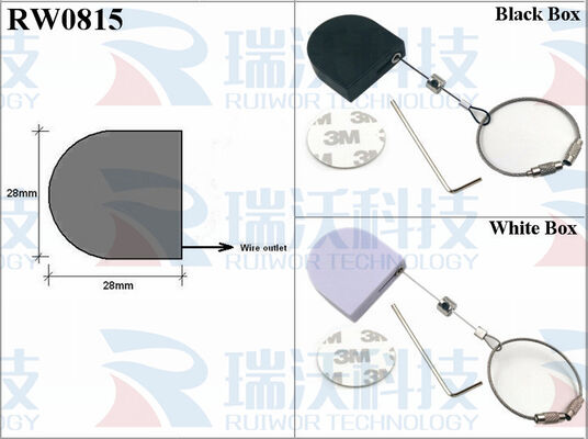 RW0815 D-Shaped Mini Retractable Tether Size Customizable Wire Rope Ring Catch