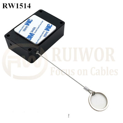 RW1514 Cuboid Multifunctional Retractable Cable With Demountable Key Ring For Retail Product Positioning