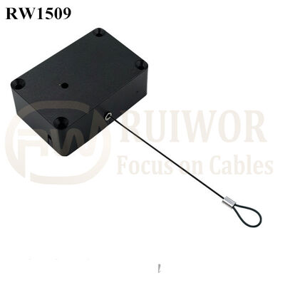 RW1509 Cuboid Multifunctional Retractable Cable With Size Customizable And Fixed Loop End For Retail Product Display Protection