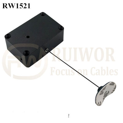 RW1521 Cuboid Multifunctional Retractable Cable With Retractable Cable And 33x19MM Oval Sticky Flexible Rubber Tips Cable End