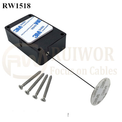 RW1518 Cuboid Multifunctional Retractable Cable With Dia 38mm Circular Sticky Metal Plate Factory Wholesale Security Solution