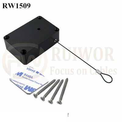 RW1509 Cuboid Multifunctional Retractable Cable With Size Customizable And Fixed Loop End For Retail Product Display Protection