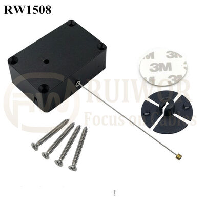 RW1508 Cuboid Multifunctional Retractable Cable With Dia 38mm Circular Sticky Flexible ABS Plate Used In Radian Surface Products