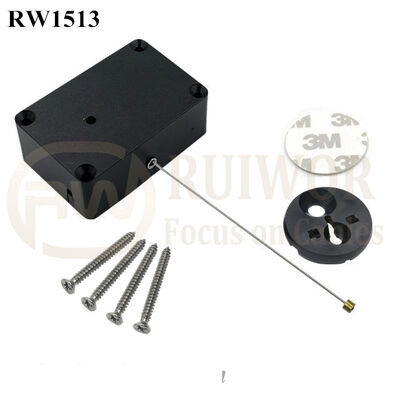 RW1513 Cuboid Multifunctional Retractable Cable With Dia 30MMx5.5MM Circular Adhesive ABS Block