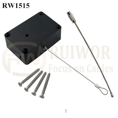 RW1515 Cuboid Multifunctional Retractable Cable With Size Customizable Wire Rope Ring Catch