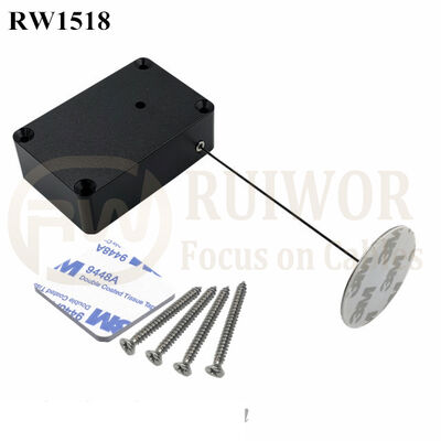 RW1518 Cuboid Multifunctional Retractable Cable With Dia 38mm Circular Sticky Metal Plate Factory Wholesale Security Solution