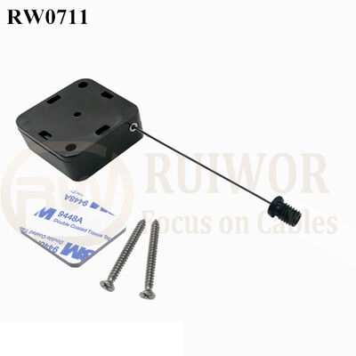 RW0711 Square Retractable Cable Plus M6x8MM /M8x8MM Or Customized Flat Head Screw Cable End