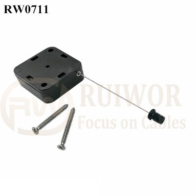 RW0711 Square Retractable Cable Plus M6x8MM /M8x8MM Or Customized Flat Head Screw Cable End