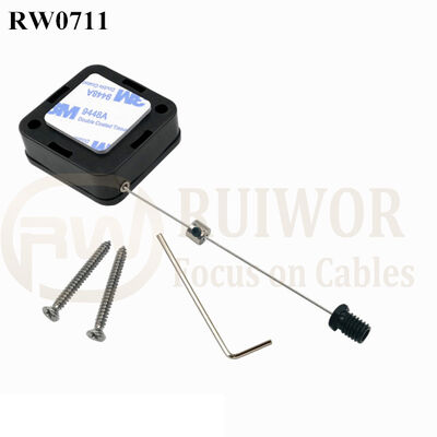 RW0711 Square Retractable Cable Plus M6x8MM /M8x8MM Or Customized Flat Head Screw Cable End