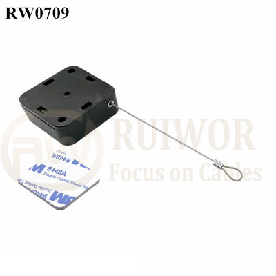 RW0709 Square Retractable Cable Plus Size Customizable Fixed Loop End For Retail Display Protection