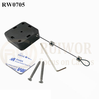 RW0705 Square Retractable Cable Plus Adjustalbe Lasso Loop End By Small Lock And Allen Key