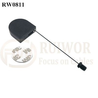 RW0811 D-Shaped Mini Retractable Tether Plus M6x8MM /M8x8MM Or Customized Flat Head Screw Cable End