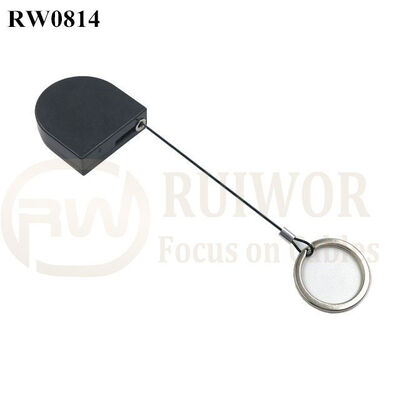 RW0814 D-Shaped Micro Retractable Tether Plus Demountable Key Ring For Retail Positioning Display