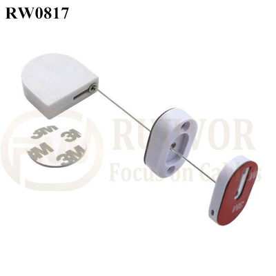 RW0817 D-Shaped Small Retractable Tether Plus Magnetic Clasps For Electronic Parts Store Security Display