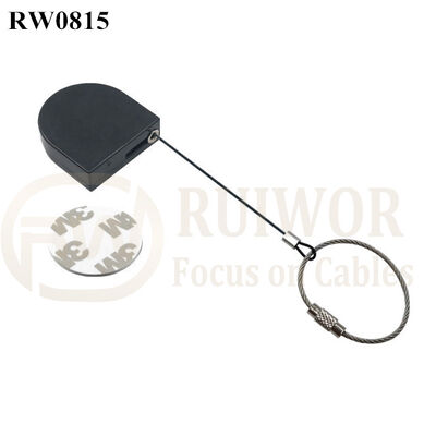 RW0815 D-Shaped Mini Retractable Tether Size Customizable Wire Rope Ring Catch