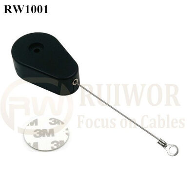 RW1001 Drop-Shaped Retractable Security Tether With Ring Terminal Inner Hole 3mm 4mm 5mm For Option