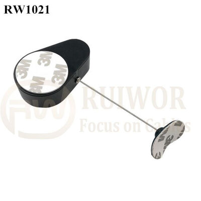 RW1021 Drop-Shaped Retractable Security Tether Plus 33x19MM Oval Sticky Flexible Rubber Tips For Curved Surface Product