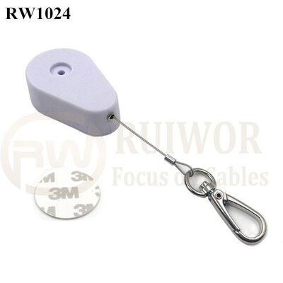 RW1024 Drop-Shaped Retractable Security Tether Plus Key Hook As Tidy Positioned Tool Security Tether