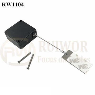 RW1104 Square Retail Security Tether Plus 45X19mm Rectangular Sticky Metal Plate