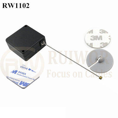 RW1102 Square Retail Security Tether Plus Dia 30mm Circular Adhesive ABS Plate As Mobile Phone Security Solutions