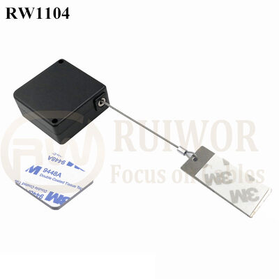 RW1104 Square Retail Security Tether Plus 45X19mm Rectangular Sticky Metal Plate