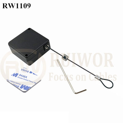 RuiWor RW1109 Square Retractable Security Tether Plus Size Customizable Fixed Loop End