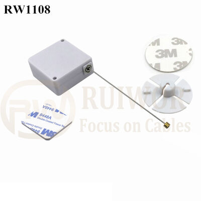 RuiWor RW1108 Square Cable Retraction Mechanism Plus Dia 38mm Circular Sticky Flexible ABS Plate For Retail Product Positioning
