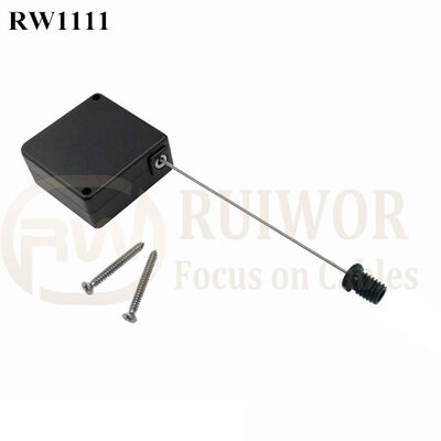 RuiWor RW1111 Square Retractable Steel Cable Rope Retractor Plus M6 /M8 Or Customized Flat Head Screw Cable End