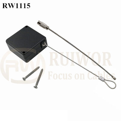 RW1115 Square Retail Security Tether Plus Wire Rope Ring Catch
