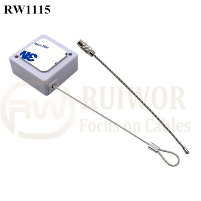 RW1115 Square Retail Security Tether Plus Wire Rope Ring Catch