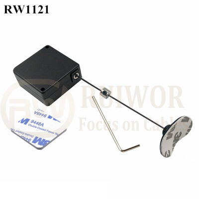 RW1121 Square Retail Security Tether Plus 33x19MM Oval Sticky Flexible Rubber Tips For Stores Secure Display