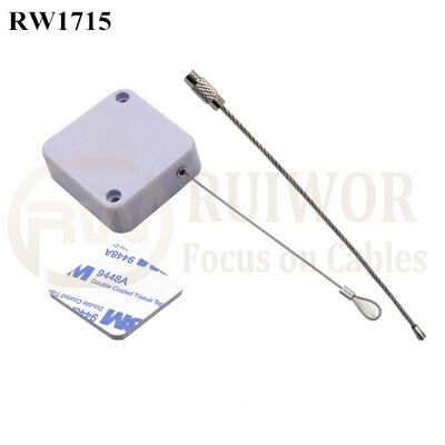 RW1715 Square Security Tether Plus Size Customizable Wire Rope Ring Catch