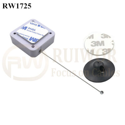 RW1725 Square Security Tether Plus Dia 38mm Circular Adhesive Plastic Plate