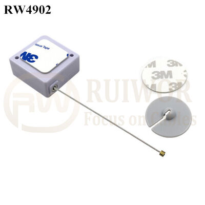 RW4902 Square Ratcheting Retractable Tether Plus Ratchet Function Plus Dia 30mm Circular Adhesive ABS Plate