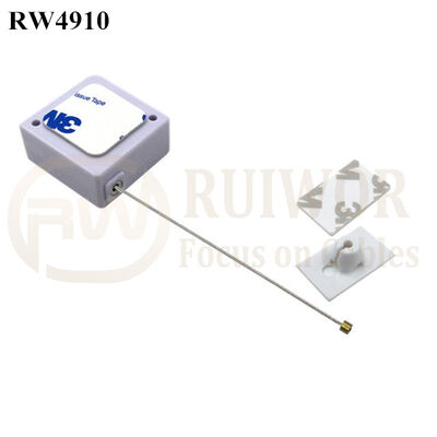 RW4910 Square Ratcheting Retractable Tether Plus Ratchet Function Plus 25X15mm Rectangular Adhesive ABS Plate