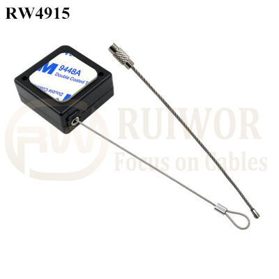 RW4915 Square Ratcheting Retractable Tether Plus Stop Function Plus Wire Rope Ring Catch