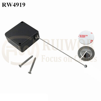 RW4919 Square Ratcheting Retractable Tether Plus Pause Function And Dia 22mm Circular Sticky Metal Plate