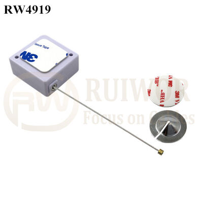 RW4919 Square Ratcheting Retractable Tether Plus Pause Function And Dia 22mm Circular Sticky Metal Plate