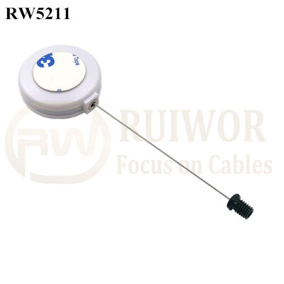 RW5211 Round Anti Theft Retractor Plus M6x8MM /M8x8MM Or Customized Flat Head Screw Cable End