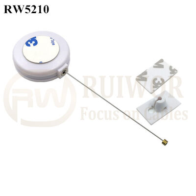 RW5210 Round Anti Theft Retractor Plus 25X15mm Rectangular Adhesive ABS Plate