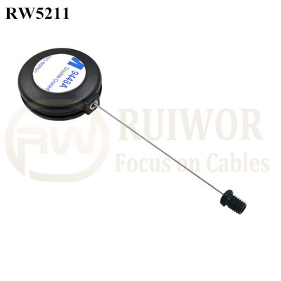 RW5211 Round Anti Theft Retractor Plus M6x8MM /M8x8MM Or Customized Flat Head Screw Cable End