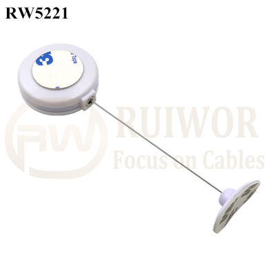 RW5221 Round Anti Theft Retractor Plus 33x19MM Oval Sticky Flexible Rubber Tips