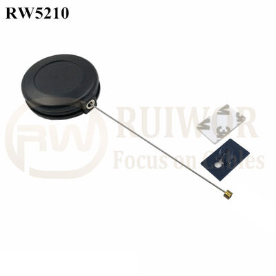 RW5210 Round Anti Theft Retractor Plus 25X15mm Rectangular Adhesive ABS Plate